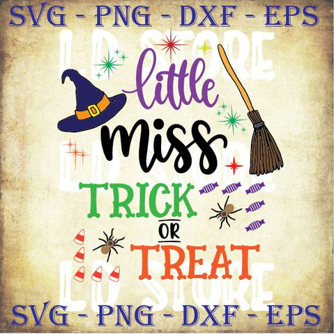 2 Styles Little Miss Trick or Treat - Halloween SVG PNG DXF EPS Cut Files SVG Artstoredigital 