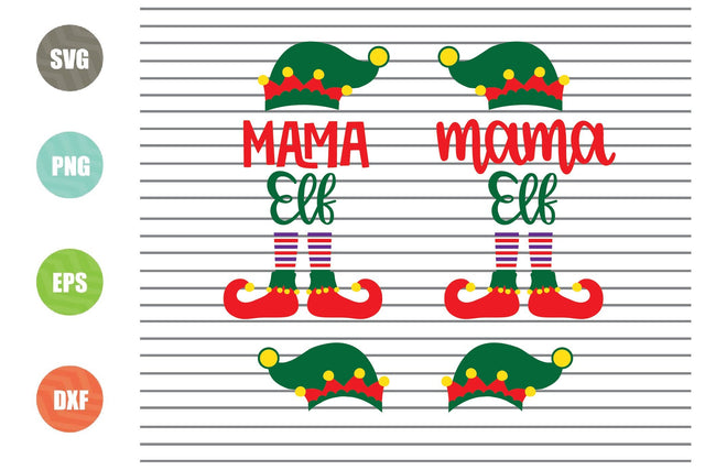 2 Styles Mama Elf Svg - Christmas Svg, Png, Dxf, Eps Cut Files SVG Artstoredigital 