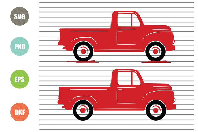 2 Styles Red Truck SVG , Vintage Farm Truck Svg, Leopard Print Truck, Grunge Pickup Truck, Kids Silhouette Png Eps Dxf Vinyl Decal Digital Cut File SVG Artstoredigital 