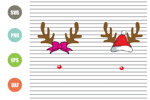 2 Styles Reindeer Monogram (2) Christmas Svg Png Eps Dxf Cut Files SVG Artstoredigital 