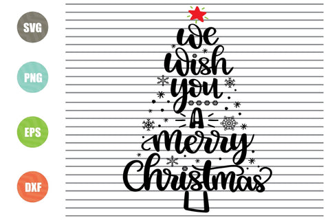 2 Styles We Wish You A Merry Christmas Svg - Christmas Svg, Png, Dxf, Eps Cut Files SVG Artstoredigital 