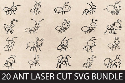 20 Ant Line Art Laser Cut Svg Bundle SVG buydesign 