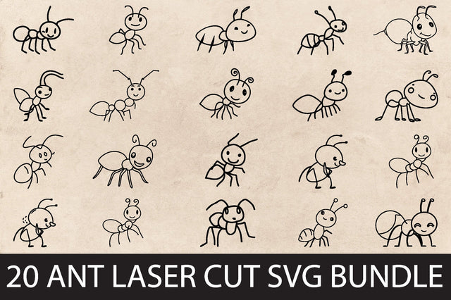 20 Ant Line Art Laser Cut Svg Bundle SVG buydesign 