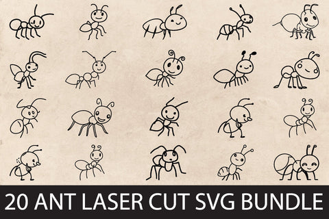 20 Ant Line Art Laser Cut Svg Bundle SVG buydesign 