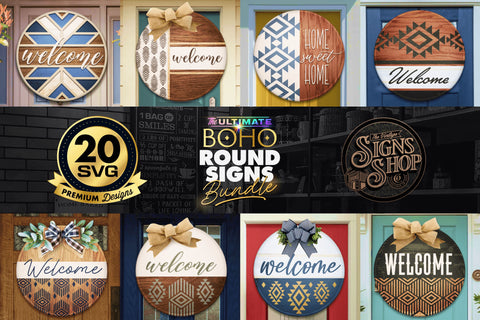 20 BOHO Door Signs SVG Bundle | BEST SELLER | SVG The Vintage Signs Shop 