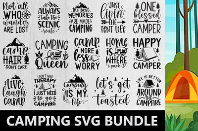 20 Camping SVG Bundle, Camping SVG Bundle, Camping Crew Svg, Camp Life Svg, Funny Camping Svg, Camping Life svg, Happy Camper svg, cut files SVG etcify 