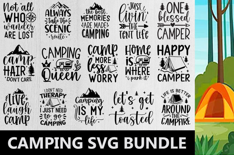 20 Camping SVG Bundle, Camping SVG Bundle, Camping Crew Svg, Camp Life ...