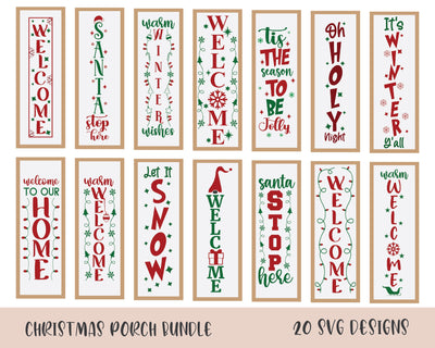 20 Christmas porch sign svg bundle SVG DIYCUTTINGFILES 