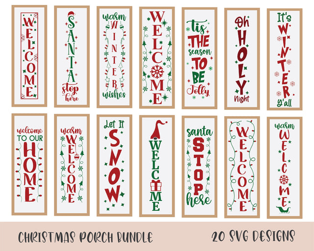 20 Christmas porch sign svg bundle SVG DIYCUTTINGFILES 