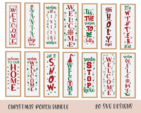 20 Christmas porch sign svg bundle SVG DIYCUTTINGFILES 