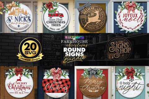 20 Christmas Round Signs Bundle Vol.2 | BEST SELLER | SVG Bundle SVG The Vintage Signs Shop 