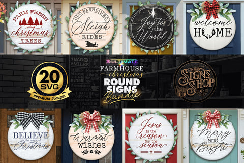 20 Christmas Round Signs Bundle Vol.2 | BEST SELLER | SVG Bundle SVG The Vintage Signs Shop 