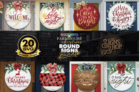 20 Christmas Round Signs Bundle Vol.2 | BEST SELLER | SVG Bundle SVG The Vintage Signs Shop 