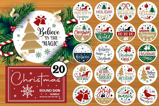 20 Christmas Round Signs Svg Bundle | BEST SELLER | SVG Bundle SVG designmaster24 