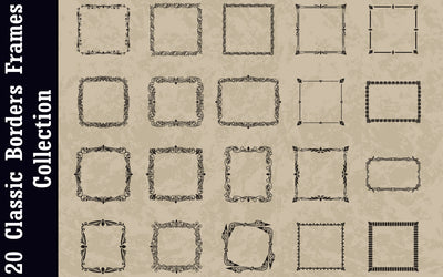 20 Classic Borders Frames Collection SVG naemmiah021 