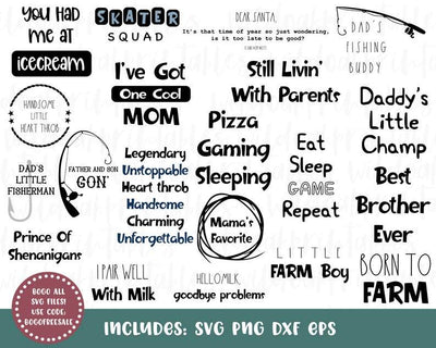 20 designs! Toddler Boy Toddler Girl svg bundle, girls svg files, boys svg files, fishing svgs, fathers day svgs, children svgs, kid files SVG WildOakSVG 