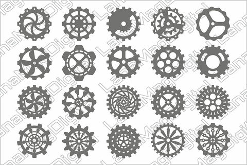 20 Gear Cog coasters svg, Steampunk svg, Fathers day gift idea SVG LanaMagDigital 