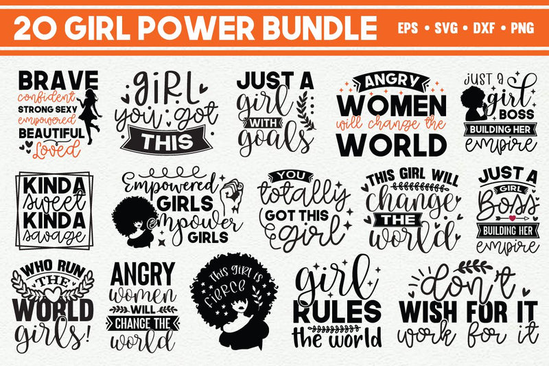 20 Girl Power SVG Bundle SVG md faruk hossain 