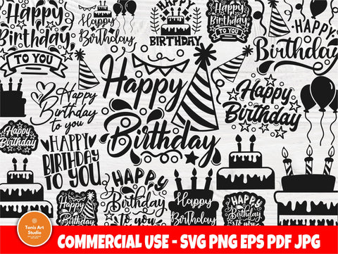 20 Happy birthday SVG Files for Cricut Silhouette SVG TonisArtStudio 