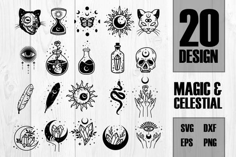 20 Magic and Celestial svg, dxf, eps, png SVG dadan_pm 