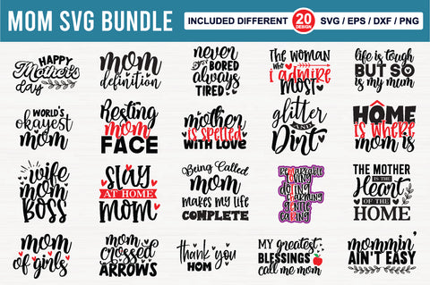 20 Mom Svg Bundle SVG md faruk hossain 