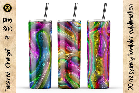 20 oz Abstract Glitter Glossy Skinny Tumbler Sublimation Pack Sublimation oyonnidesign 
