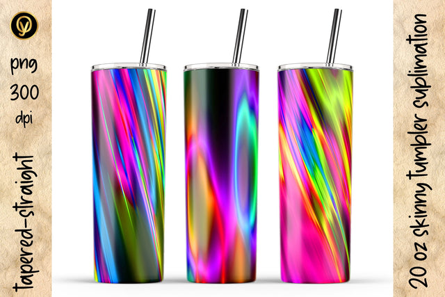 20 oz Abstract Neon Skinny Tumbler Sublimation Pack Sublimation oyonnidesign 