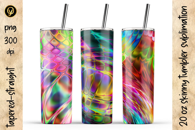 20 oz Abstract Skinny Tumbler Sublimation Pack Sublimation oyonnidesign 