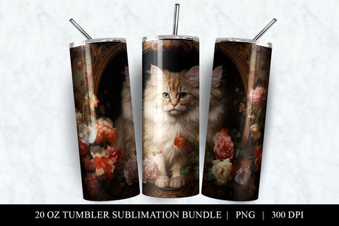 20 oz Cat Lover Skinny Tumbler Sublimation Design PNG Sublimation BijouBay 