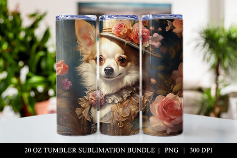 20 oz Dog Skinny Tumbler Sublimation Design PNG Sublimation BijouBay 