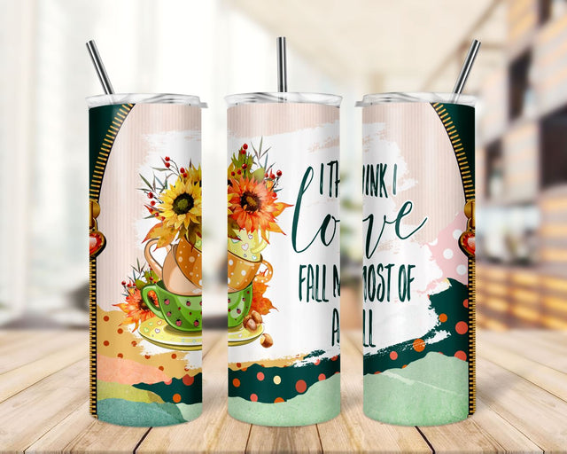 20 oz Fall Pumpkins Tumbler Sublimation Designs PNG Wrap Digital download, i love fall most of all Tumbler PNG Sublimation TrendingDesign 