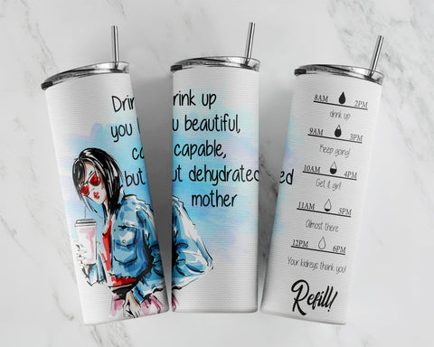 20 oz frosted glass tumbler png, mom life water tracker png, Tumbler template water tracker Sublimation CaldwellArt 