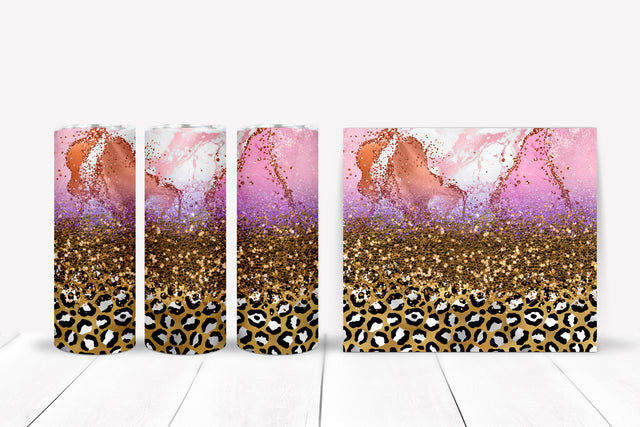 20 Oz Glitter Leopard Sublimation Tumbler Sublimation Happy Printables Club 