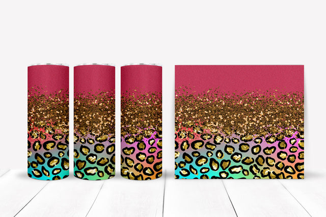 20 Oz Leopard Glitter Sublimation Tumbler Sublimation Happy Printables Club 