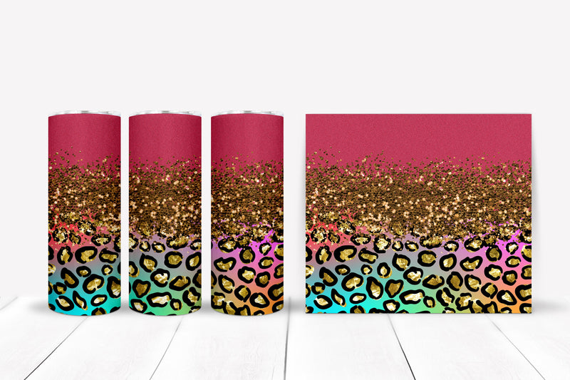 20 Oz Leopard Glitter Sublimation Tumbler Sublimation Happy Printables Club 