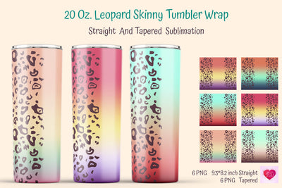 20 Oz Leopard Ombre Skinny Tumbler Sublimation Sublimation Kseniia designer 