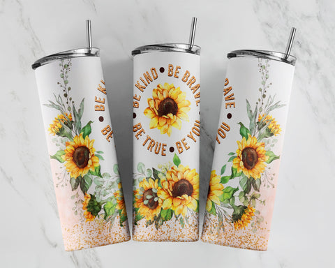 20 oz Libbey Glass Can Sunflower Be Kind Be You Be True Sublimation png file Sunflower Gift for mom , Mother's Day , PNG Digital Download Sublimation CaldwellArt 