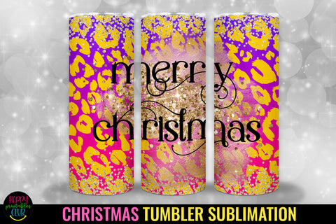 20 Oz Merry Christmas Glitter Sublimation Tumbler Sublimation Happy Printables Club 