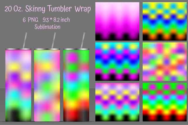 20 Oz Neon Skinny Tumbler Sublimation Sublimation Kseniia designer 