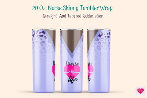 20 Oz Nurse Skinny Tumbler Sublimation. Straight And Tapered Design Sublimation Kseniia designer 