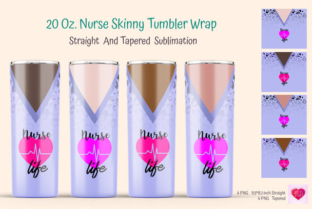 20 Oz Nurse Skinny Tumbler Sublimation. Straight And Tapered Design Sublimation Kseniia designer 