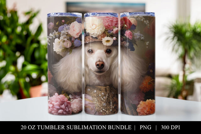 20 oz Poodle Skinny Tumbler Sublimation Design PNG Sublimation BijouBay 