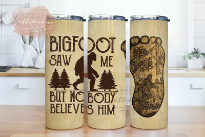 20 oz Skinny Bigfoot Saw Me But Nobody Believes Him Sublimation Tumbler PNG Wrap, Big Foot Tumbler Design,Sasquatch Tumbler Digital Download Sublimation Rabbitmakies 
