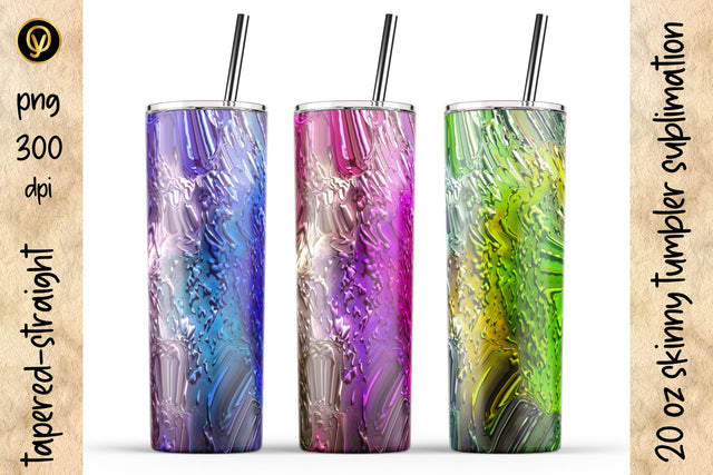 20 Oz Skinny Tumbler 3D Gel Abstract Sublimation Sublimation oyonnidesign 