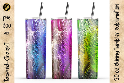 20 Oz Skinny Tumbler 3D Gel Abstract Sublimation Sublimation oyonnidesign 