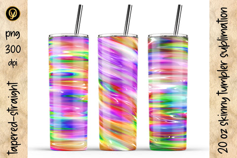 20 Oz Skinny Tumbler Abstract 3D Gel Glossy Texture Sublimation Design Pack Sublimation oyonnidesign 
