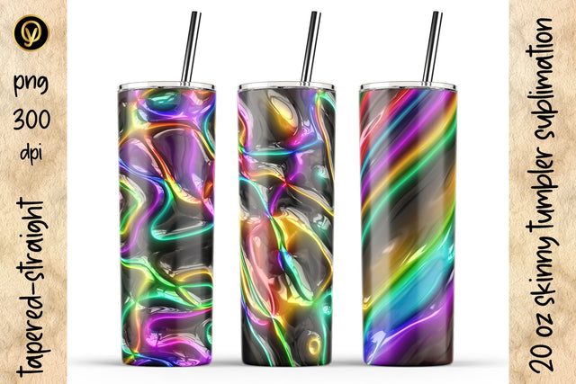 20 Oz Skinny Tumbler Abstract 3D Glossy Gel Sublimation Design Pack Sublimation oyonnidesign 