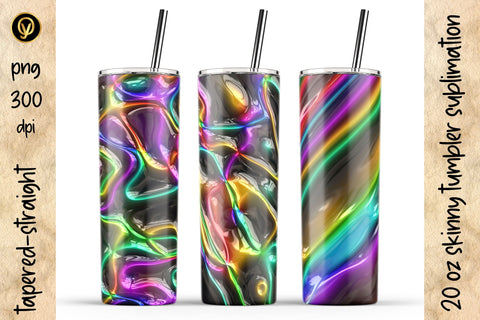 20 Oz Skinny Tumbler Abstract 3D Glossy Gel Sublimation Design Pack Sublimation oyonnidesign 