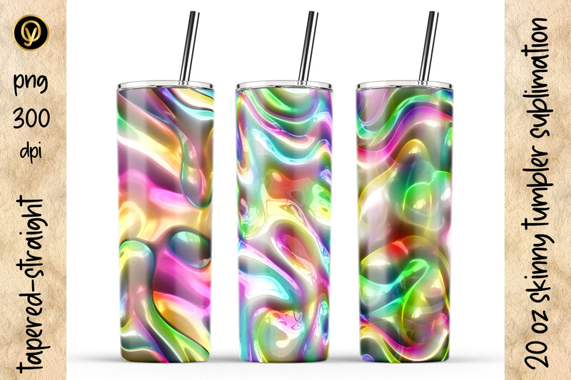 20 Oz Skinny Tumbler Abstract 3D Glossy Gel Sublimation Design Pack Sublimation oyonnidesign 