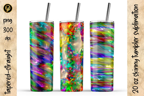 20 Oz Skinny Tumbler Abstract 3D Glossy Gel Sublimation Design Pack Sublimation oyonnidesign 